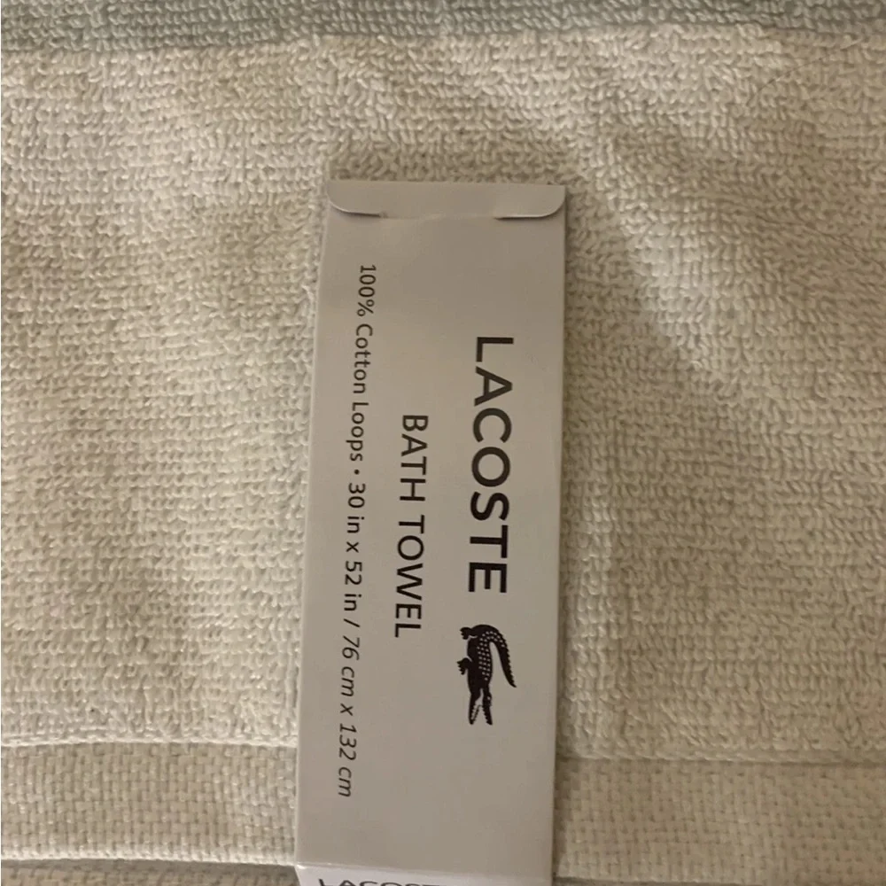 Lacoste gray white 52” X 30”‎ Bath Towel